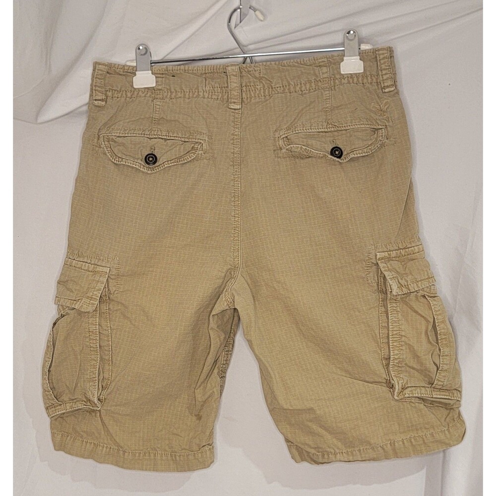 American Eagle Men’s 32 Brown Ripstop Cargo Shorts Long Inseam Outdoor Utility - Picture 4 of 9